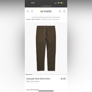Men’s Vuori Cascade Tech Chino Pant